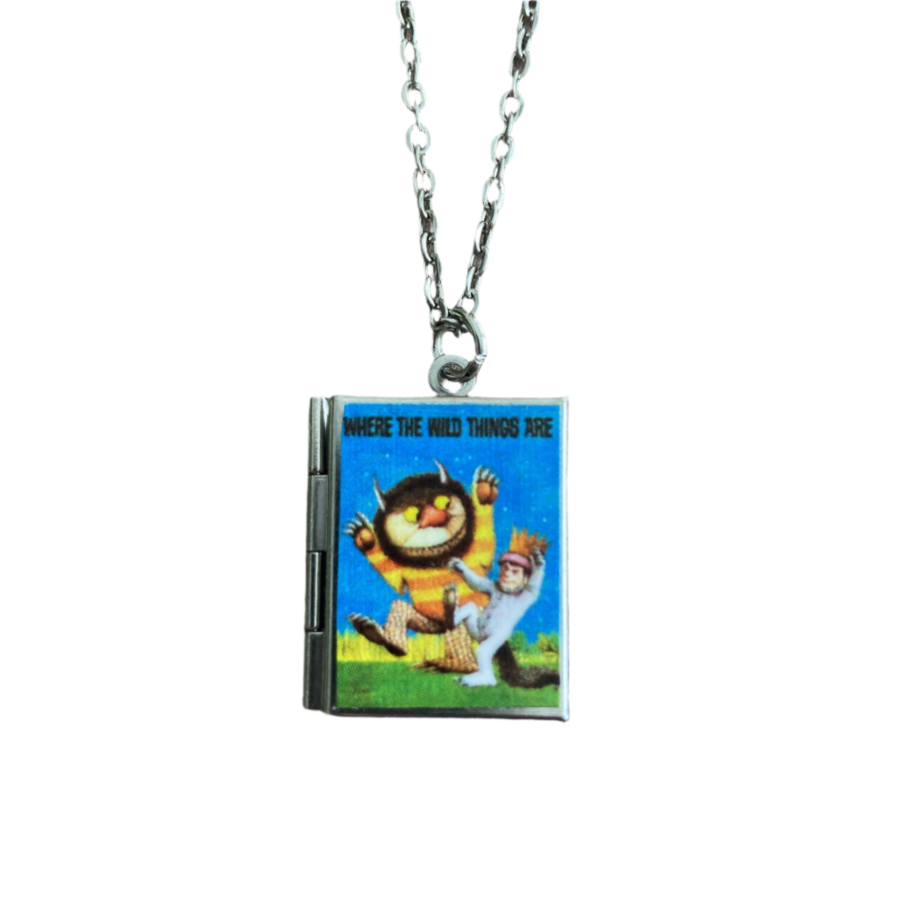 Where the Wild Things Are stainless steel book locket necklace